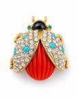 GAS BIJOUX - BROCHE COCCINELLE STRASS