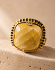 GAS BIJOUX - BAGUE ARTY CAREE CHEVALIERE DORÉE - HOWLITE TEINTEE - TAILLE S