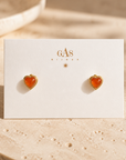 GAS BIJOUX - BOUCLES D'OREILLES PUCES AMORE DORÉES - CORNALINE