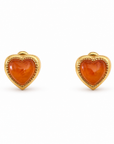 GAS BIJOUX - BOUCLES D'OREILLES PUCES AMORE DORÉES - CORNALINE