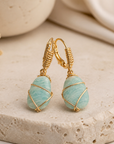 GAS BIJOUX - BOUCLES D'OREILLES TAO RAINBOW DORÉES - AMAZONITE