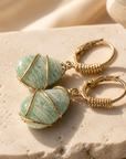 GAS BIJOUX - BOUCLES D'OREILLES TAO RAINBOW DORÉES - AMAZONITE