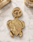 GAS BIJOUX - PORTE CLES TORTUE DORÉ ÉMAILLÉ