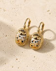 GAS BIJOUX - BOUCLES D'OREILLES DORMEUSES SCARABÉE ÉMAILLÉE - Métal doré