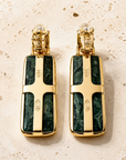 GAS BIJOUX - BOUCLES D'OREILLES CLIPS AURA GRAND MODELE DORÉES - VESSONITE