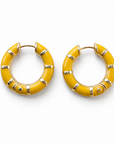 GAS BIJOUX - BOUCLES D'OREILLES CREOLES BAMBOU MINI DORÉES - JAUNE