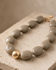ZAG BIJOUX - COLLIER MAILLES OVALES ACETATE TAUPE - NEW MODELE HIVER 2026
