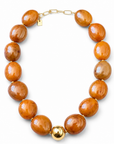 ZAG BIJOUX - COLLIER MAILLES OVALES ACETATE ORANGE - NEW MODEL HIVER 2026