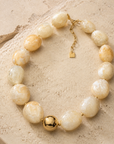 ZAG BIJOUX - COLLIER MAILLES OVALES ACÉTATE BEIGE MARBRÉ - NEW MODEL HIVER 2026