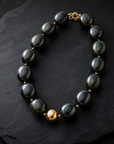 ZAG BIJOUX - COLLIER MAILLES OVALES ACÉTATE NOIR REFLETS VERTS - NEW MODEL HIVER 2026