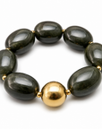 ZAG BIJOUX - BRACELET MAILLES OVALES ACETATE NOIR REFLETS VERTS - NEW MODEL HIVER 2026