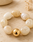 ZAG BIJOUX - BRACELET MAILLES OVALES ACÉTATE BEIGE MARBRÉ - NEW MODEL HIVER 2026
