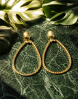 ZAG BIJOUX - BOUCLES D'OREILLES FORME GOUTTES MARTELÉES DORÉES