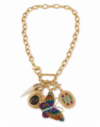 GAS BIJOUX - COLLIER CONSTANTINE DORÉ - PAPILLON MULTICOLORE