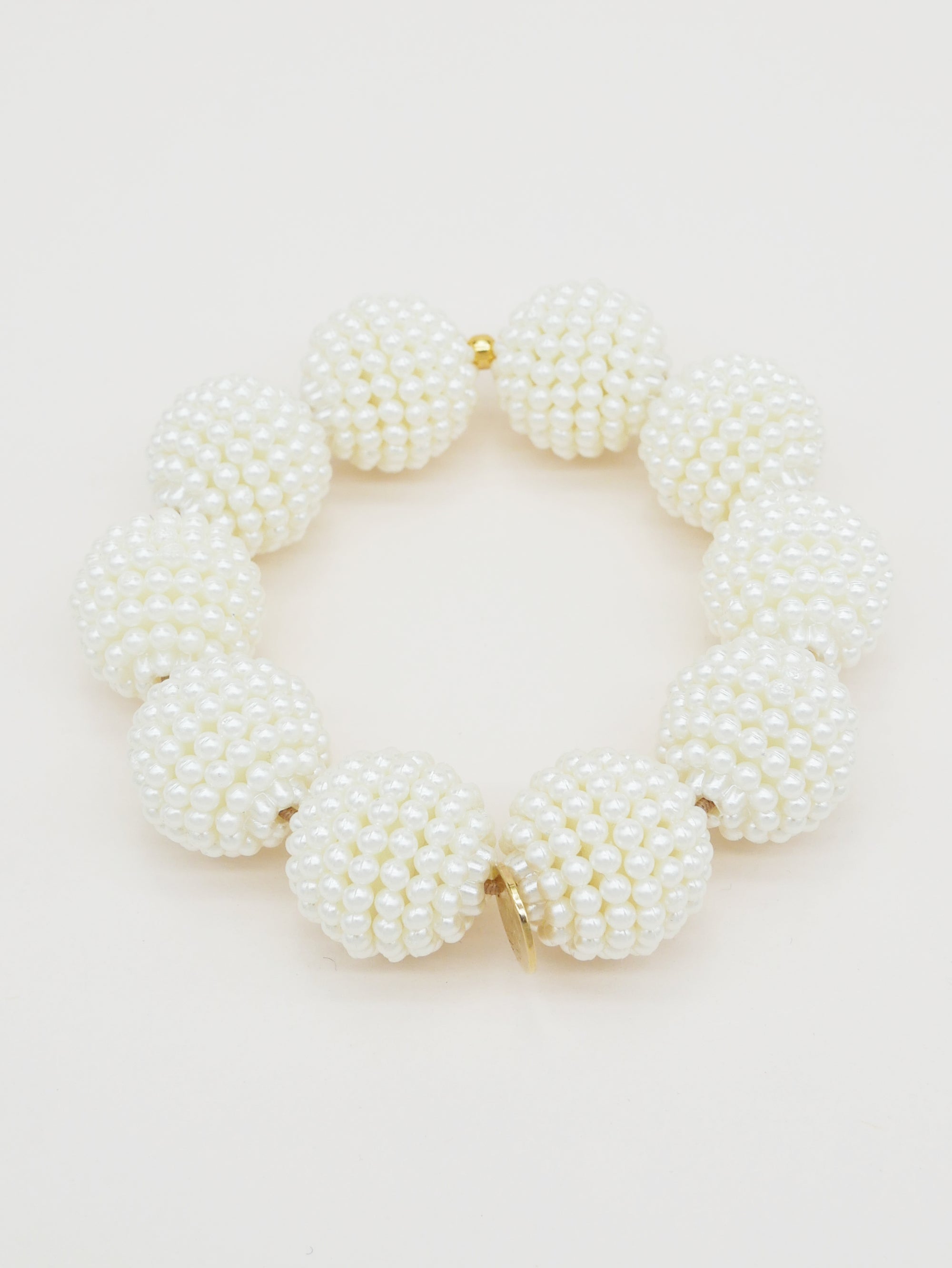 SCRUNCHIE IS BACK - BICHOU perles nacrées mûres taille L - Chouchou 2 en 2 - Made in France