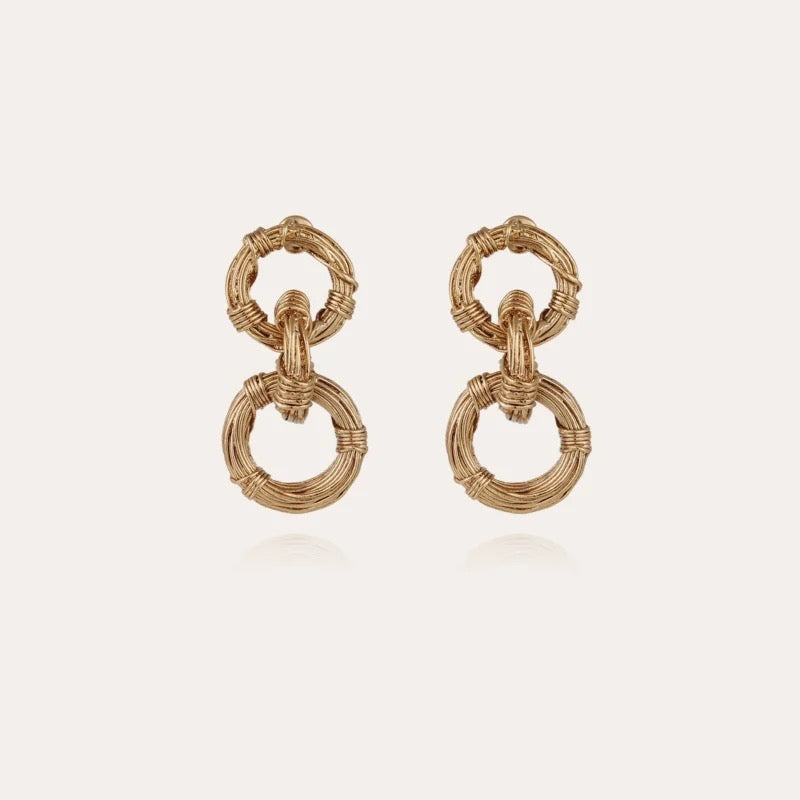 GAS BIJOUX - Boucles d'oreilles Maille Ariane dorées métal doré à l'or fin