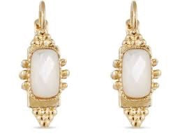 GAS BIJOUX - Boucles d'oreilles Serti Talisman petit modèle dorées - Nacre blanche