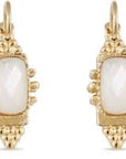 GAS BIJOUX - Boucles d'oreilles Serti Talisman petit modèle dorées - Nacre blanche