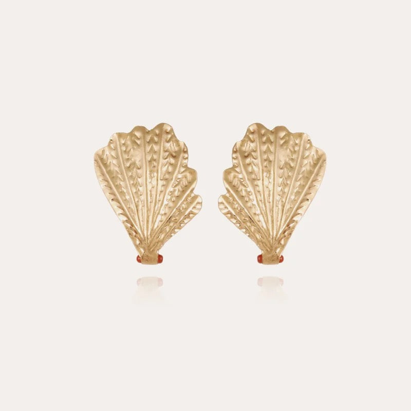 GAS BIJOUX - Boucles d'oreilles Shell clips dorées métal doré à l'or fin