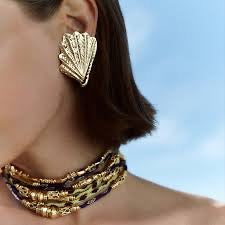 GAS BIJOUX - Boucles d'oreilles Shell clips dorées métal doré à l'or fin