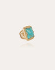 GAS BIJOUX - Bague Arty dorée turquoise doré à l'or fin