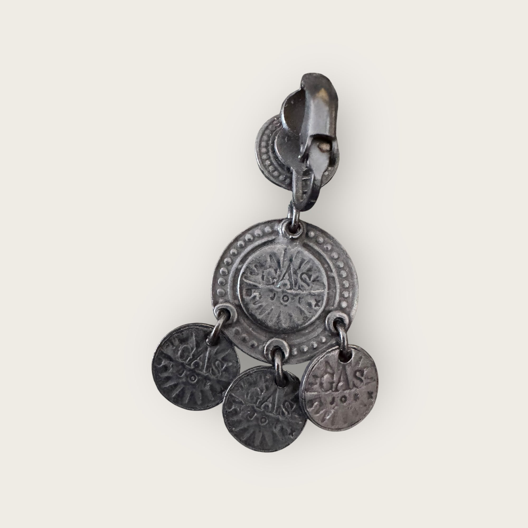 GAS BIJOUX Boucles d'oreilles SEQUIN CLIPS double rang base noire