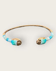 GAS BIJOUX - Bracelet DUALITY petit scaramouche doré à l'or fin- Couleur menthe