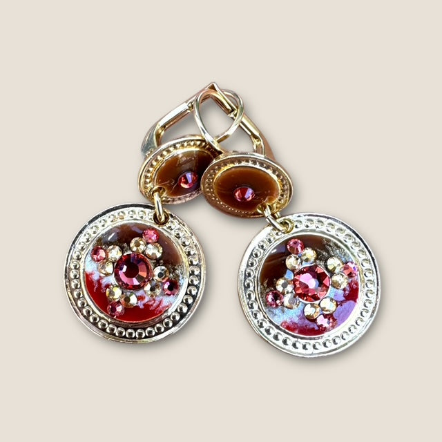 GAS BIJOUX - Boucles d'oreilles SEQUIN dorée Marron