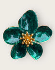 ARGELOUSE - Boucles d'oreilles puces HIBISCUS - Vertes