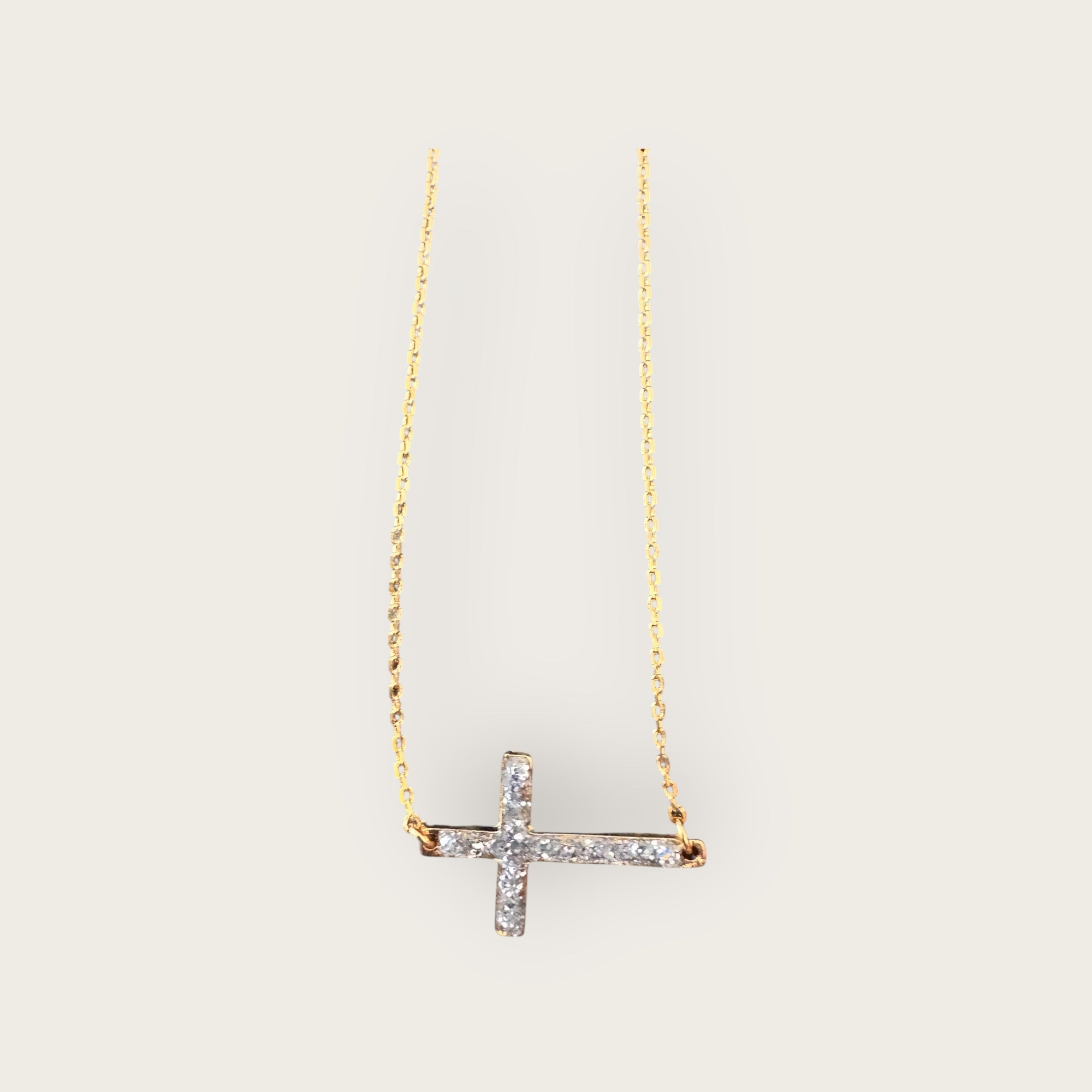 Mademoiselle OUPS - Collier CORPUS CRAZY - Grande croix émaillée horizontale - ARGENTÉ