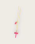 Mademoiselle OUPS - Sautoir CORPUS CRAZY - Grande croix émaillée - ROSE FLUO