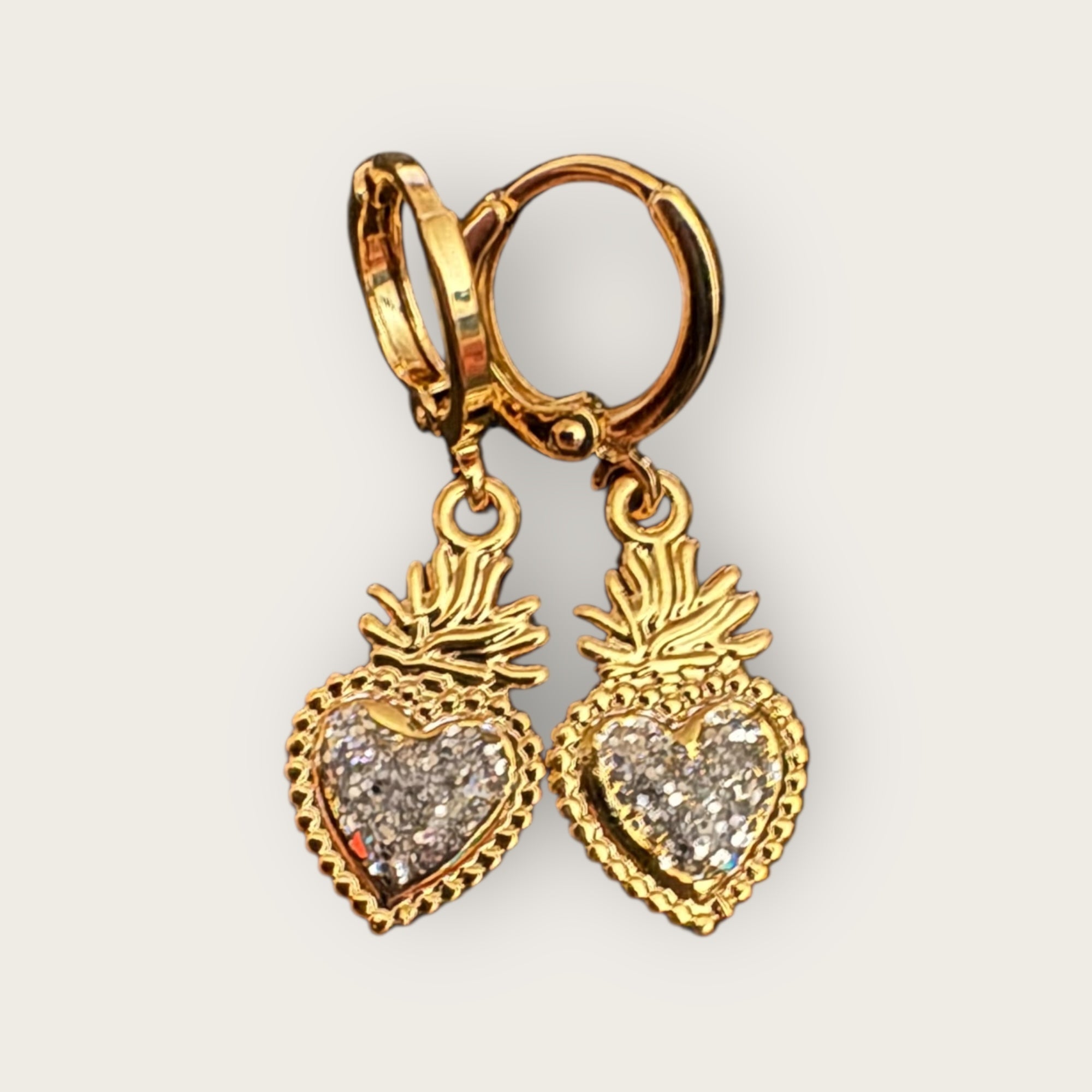 Mademoiselle OUPS - Boucles mini créoles ex voto CORPUS CRAZY - STRASS ARGENTEES