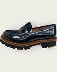 MAT 20 - Mocassins cuir vernis bleu marine