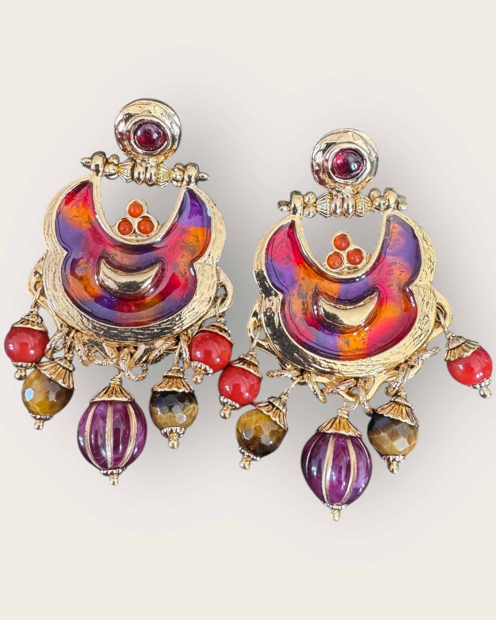 GAS BIJOUX - Boucles d'oreilles HAVANA petit modèle tiges droites dorées à l'or fin