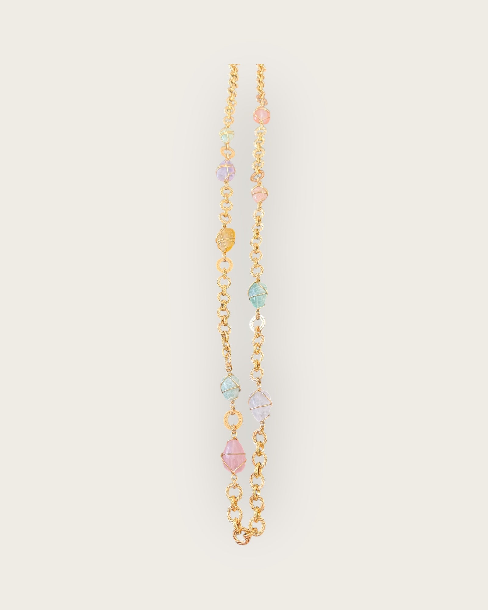 GAS BIJOUX - Sautoir RAINBOW MULTICOLORE doré à l'or fin