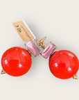 GAS BIJOUX - Boucles d'oreilles DECALCIA dorées à l'or fin - Rouge et cristal mauve