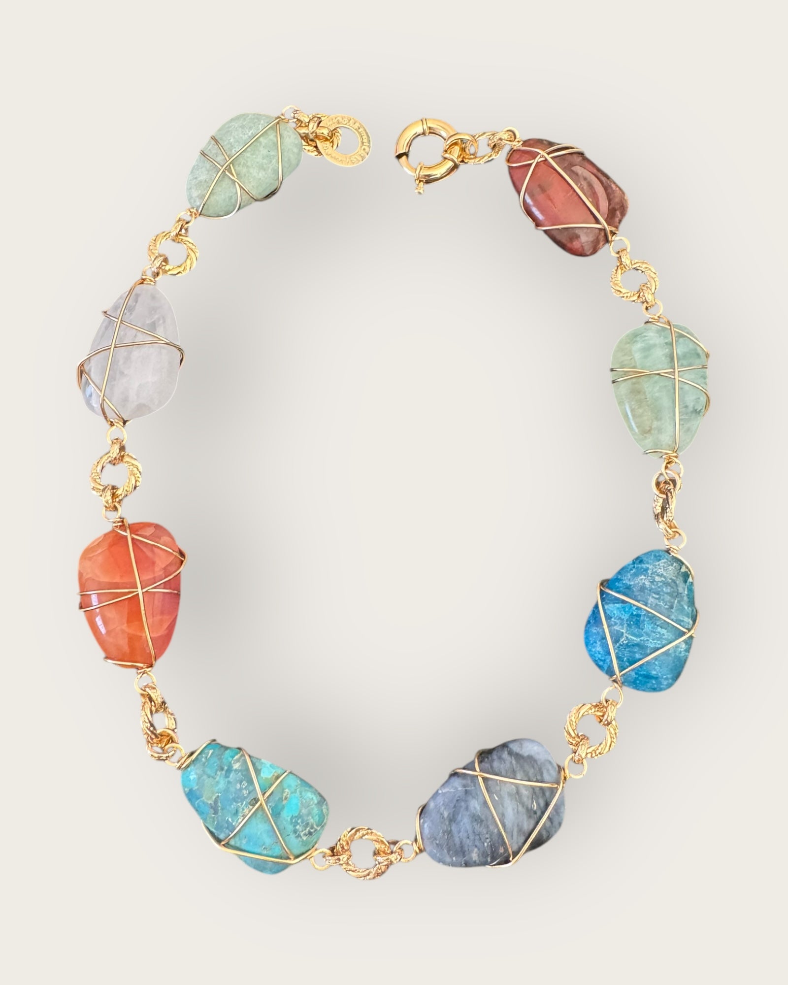 GAS BIJOUX - Collier RAINBOW multi grand modèle doré à l'or fin