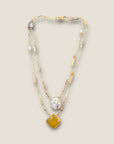 GAS BIJOUX - Collier SCAPULAIRE KALI doré à l’or fin - Calcite et Howlite