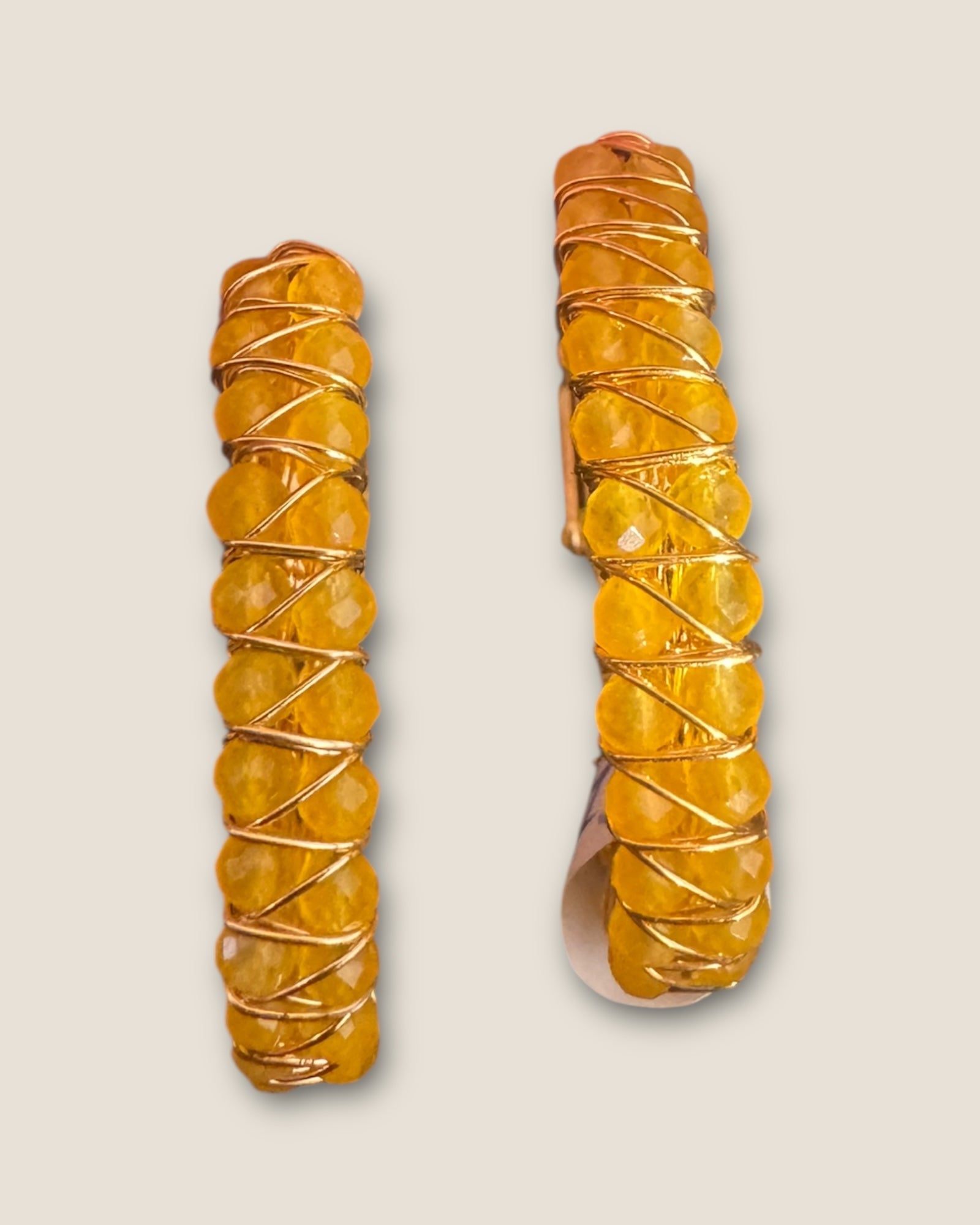 GAS BIJOUX -Boucles d’oreilles créoles LYRE dorées à l’or fin - Jaune