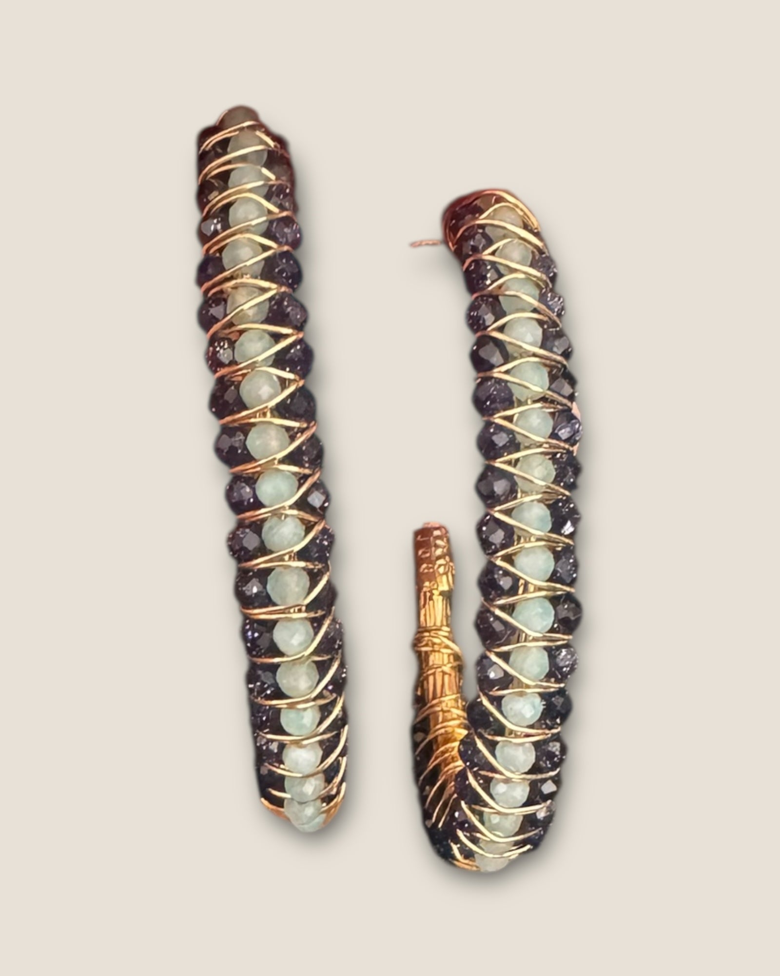 GAS BIJOUX - Boucles d'oreilles créoles LYRE grand modèle dorées à l'or fin