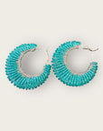 GAS BIJOUX - Boucles d'oreilles Izzia perle grand modèle argent - turquoise