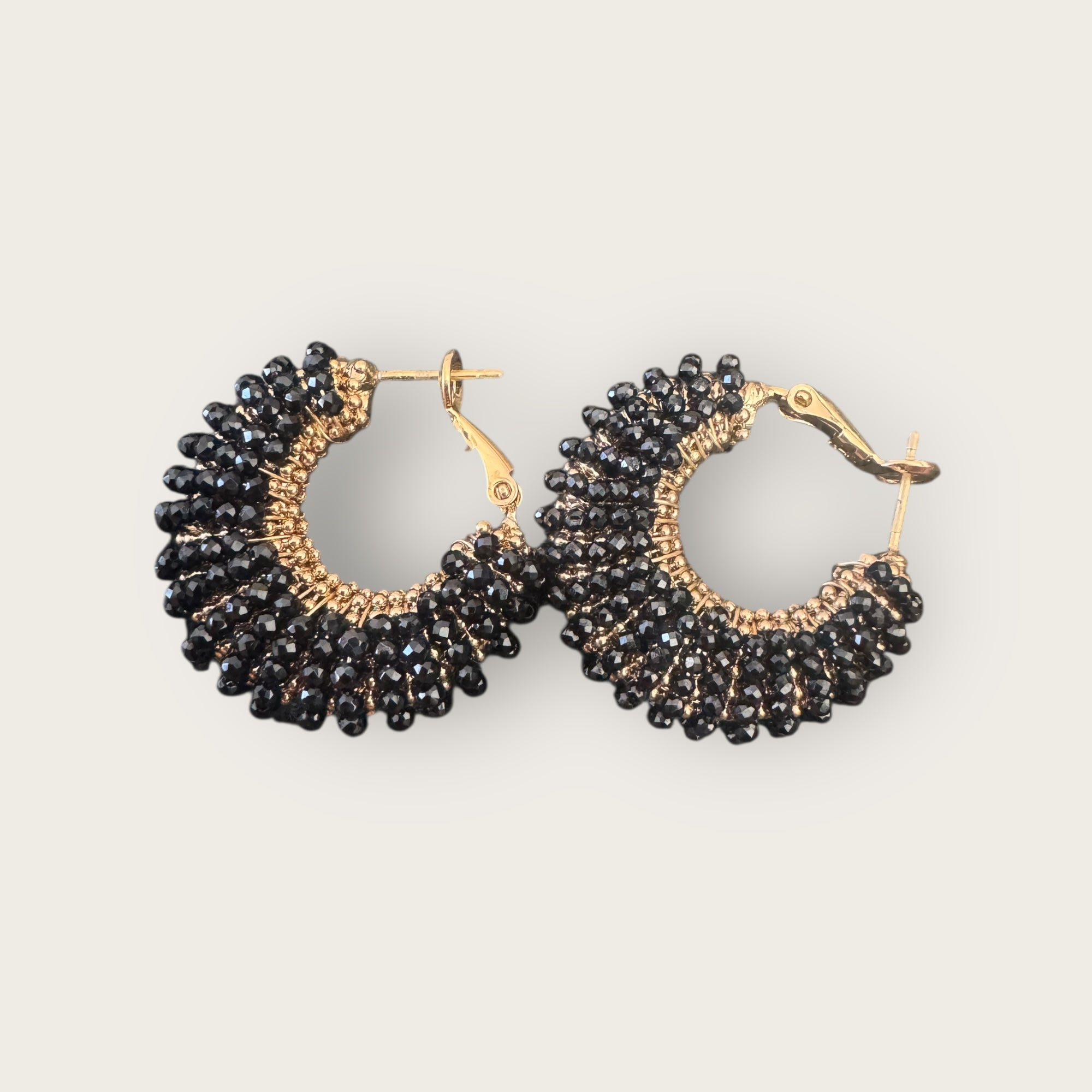 GAS BIJOUX - Boucles d’oreilles IZZIA petit modèle dorées - Bleues marine