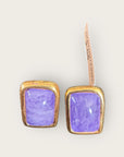 GAS BIJOUX - Boucles d'oreilles TOTEM dorées à l'or fin - Améthyste