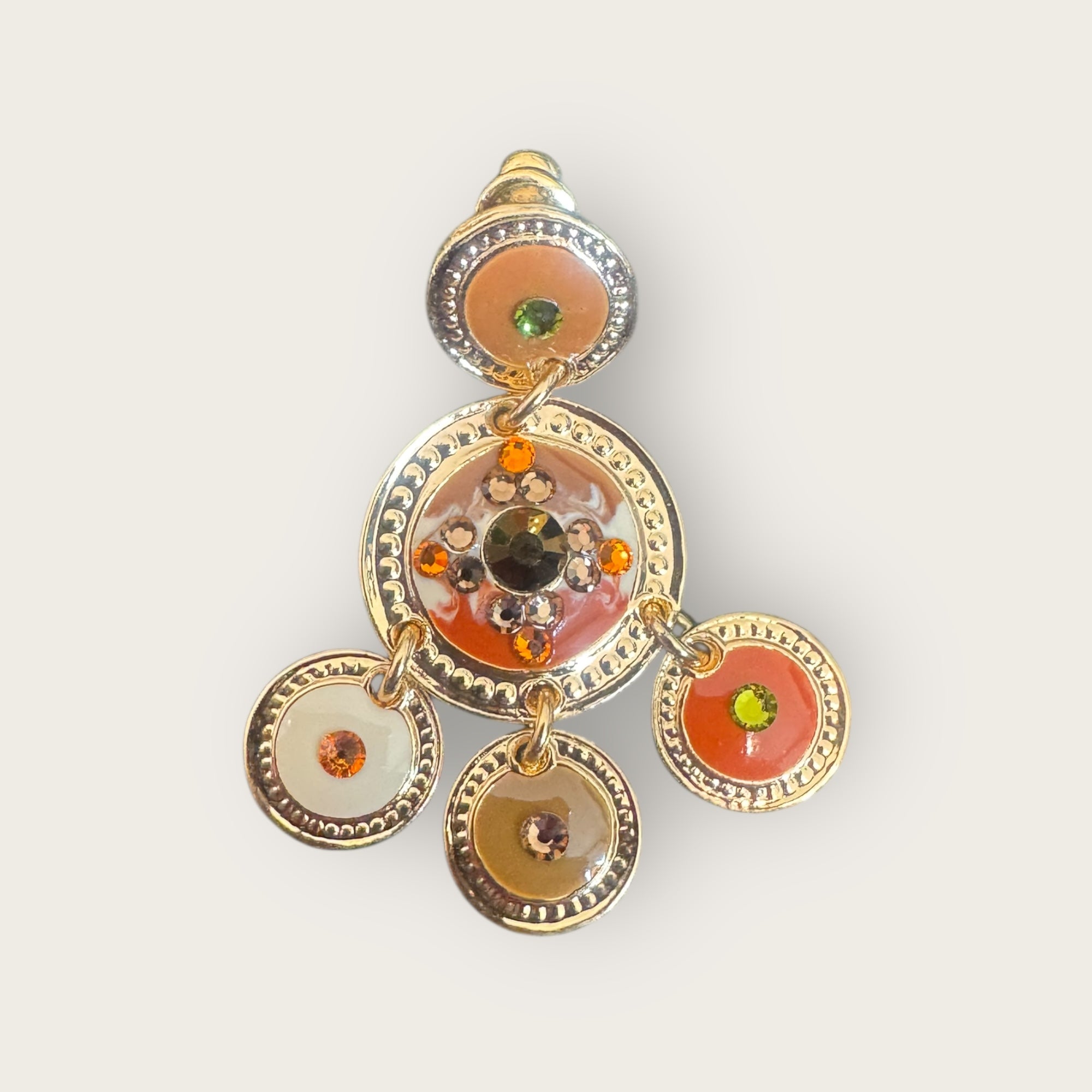 GAS BIJOUX - Boucles d'oreilles SEQUIN deux rangs dorées à l'or fin