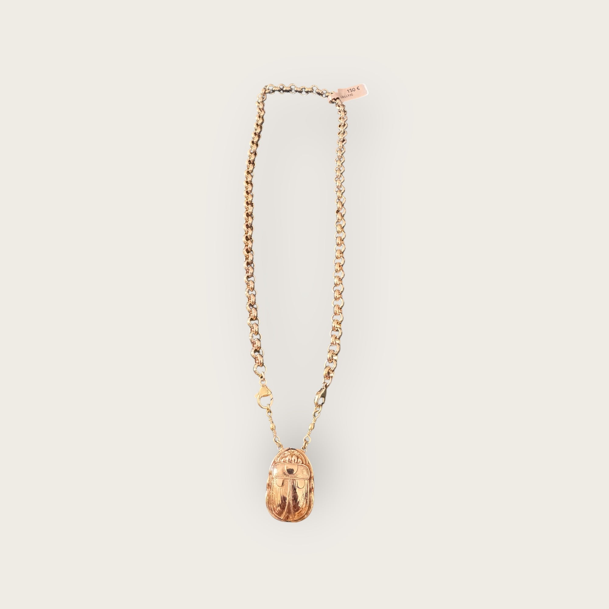 GAS BIJOUX - Collier BILLY avec pendentif SCARABEE DORÉ - RARE