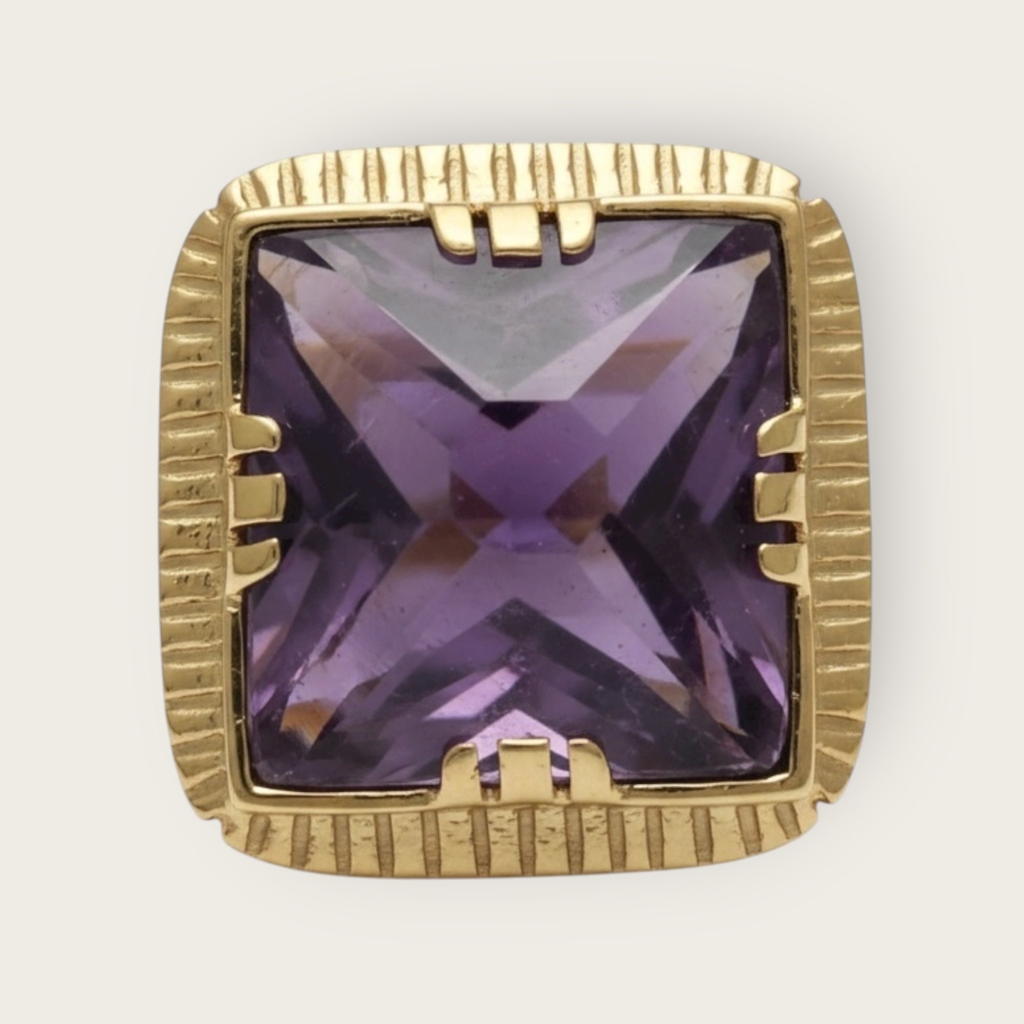 GAS BIJOUX - Bague ARTY chevalière dorée à l’or fin - Améthyste - Taille M