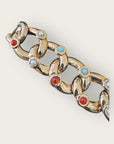 GAS BIJOUX - Bracelet MITSI doré - Cornaline, perle d'eau douce et turquoise - Taille 1