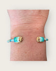 GAS BIJOUX - Bracelet DUALITY petit scaramouche doré à l'or fin- Couleur menthe