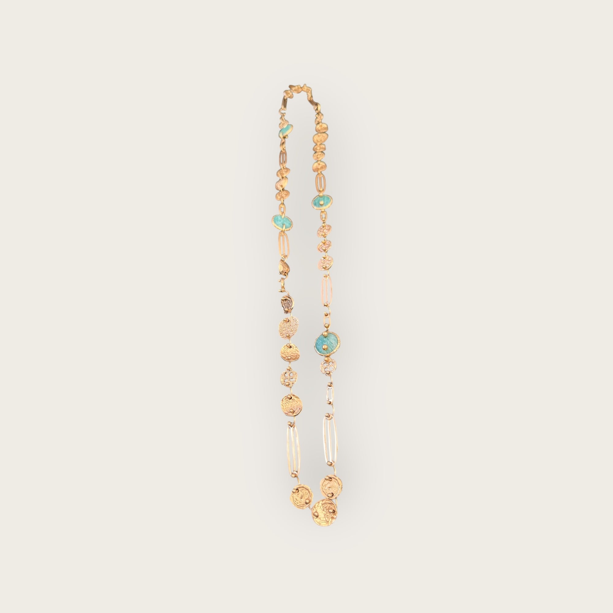 GAS BIJOUX - Sautoir ECLIPSE doré métal à l'or fin et amazonite