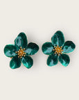 ARGELOUSE - Boucles d'oreilles puces HIBISCUS - Vertes